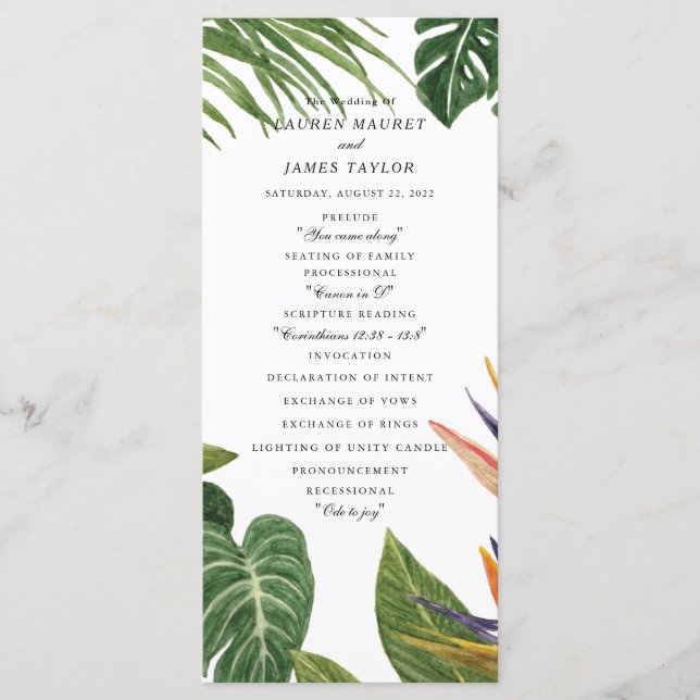 Tropischer Traum Programm (Vorderseite)