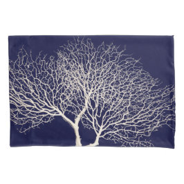 Tropischer Tree Korallenweißer Blauer Strand der M Kissenbezug