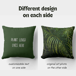 Tropischer und botanischer Dunkelgrüner Pflanzenli Kissen