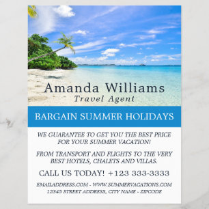 Tropischer Urlaub, Agent Werbung Flyer