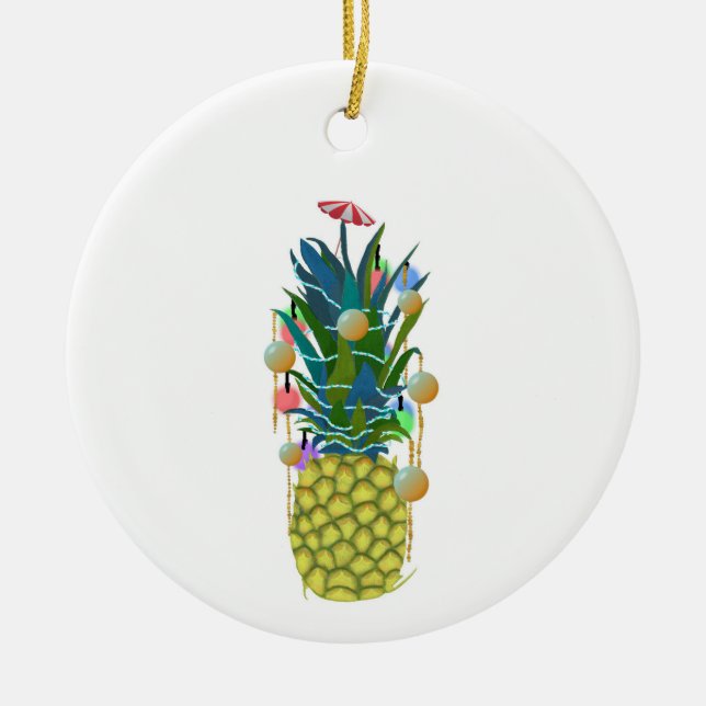 Tropischer Urlaub Ananas Weihnachtsschmuck (Vorne)