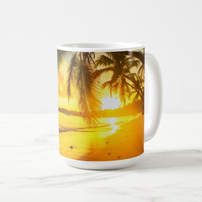 Tropischer Urlaub Becher Kaffeetasse (VorderseiteRechts)