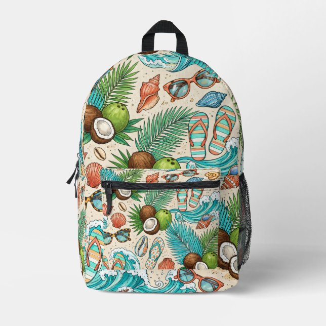 Tropischer Urlaub. Bedruckter Rucksack (Vorderseite)