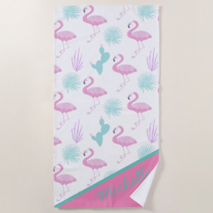 Tropischer Urlaub Monogram Beach Handtuch