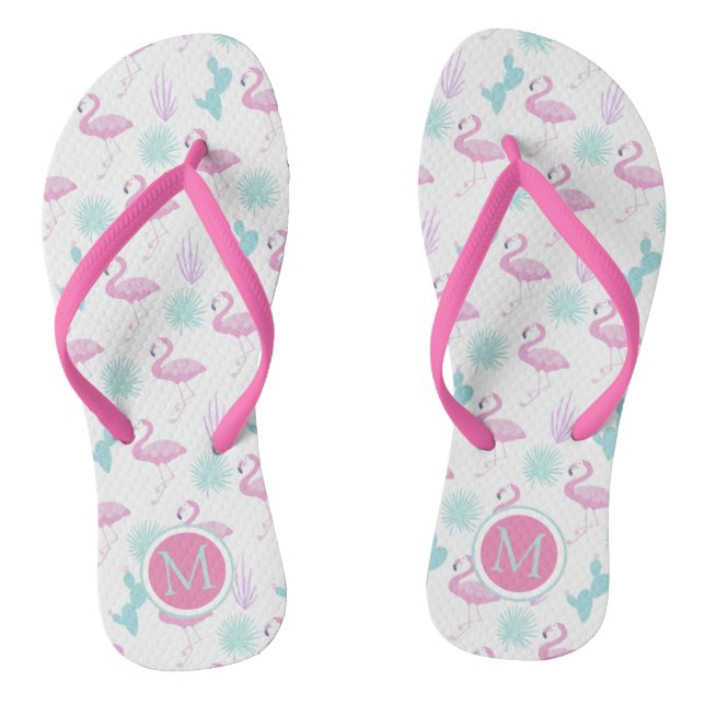 Tropischer Urlaub ⎥ Monogramm Flip Flops (Fußbett)