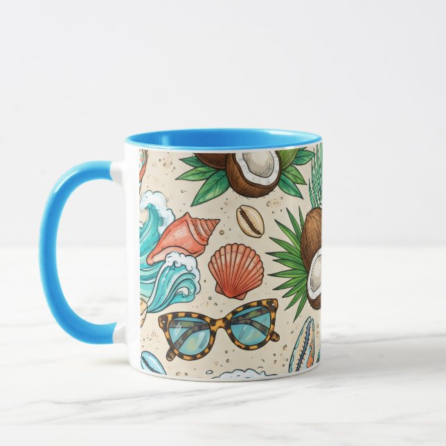 Tropischer Urlaub. Tasse (Links)