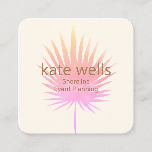 Tropischer Veranstaltungsplaner für die Tropenpalm Quadratische Visitenkarte (Vorderseite)