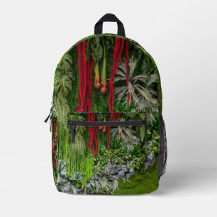Tropischer vertikaler Garten Moos- und Blätter-Mus Bedruckter Rucksack