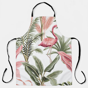Tropischer vintage rosa Flamingo,  Bananenbäume un Schürze