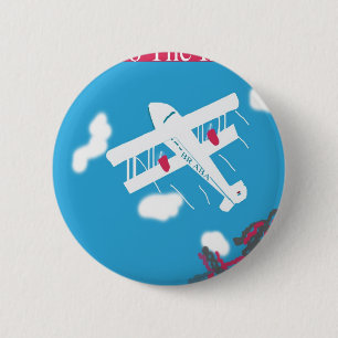 Tropischer Vintager Flugzeugverkehr Button