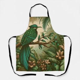 Tropischer Vogel im Grünen Dschungel 2 Schürze