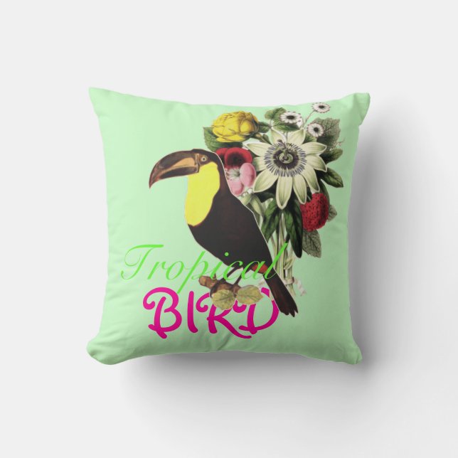 Tropischer Vogel Kissen (Vorderseite)
