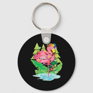 Tropischer Vogel Tier Flamingo Xmas Lichter Weihna Schlüsselanhänger
