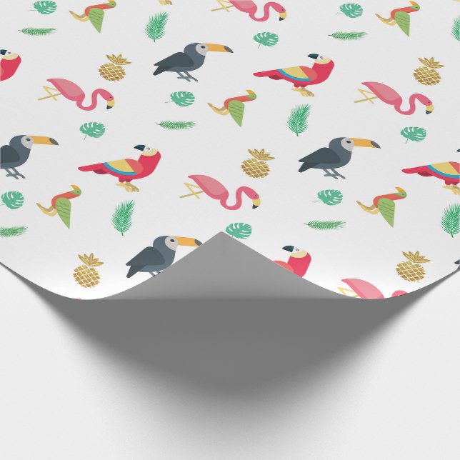Tropischer Vogel- und Ananas-Umschlag Geschenkpapier (Ecke)