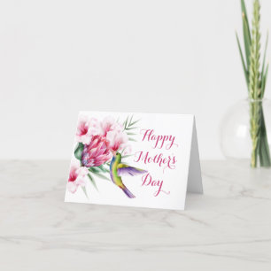 Tropischer Vogel und Blumen Feiertagskarte