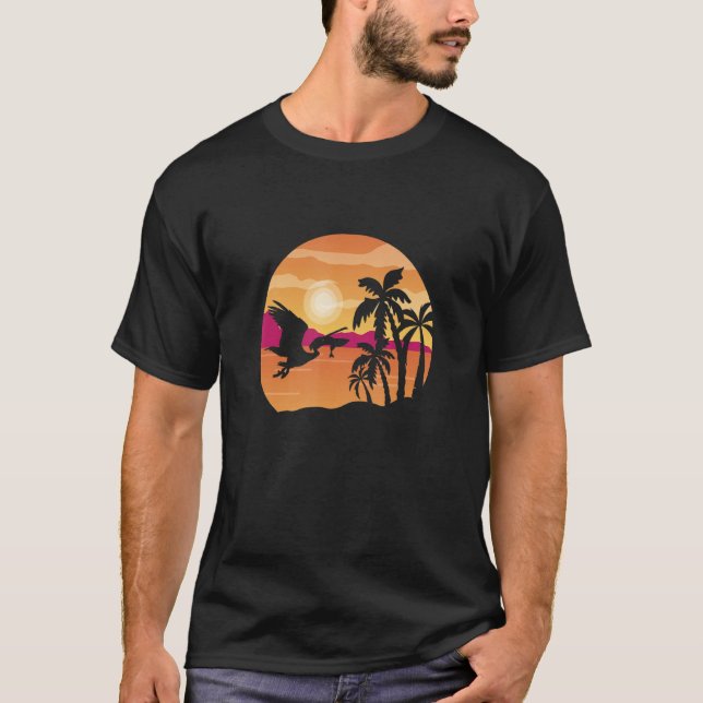 Tropischer Vogelfang Sommer Sonnenuntergang Tier P T-Shirt (Vorderseite)