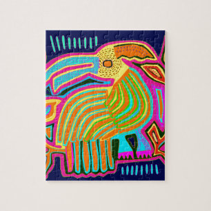 Tropischer Volks kunst Papagei Puzzle