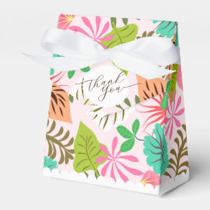 Tropischer Wald - Blätter Pink Gefallen Box Geschenkschachtel