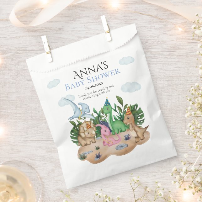 Tropischer Wald Dinosaurier Kinderdusche! Brüllen! Geschenktütchen (Ausgeschnitten)