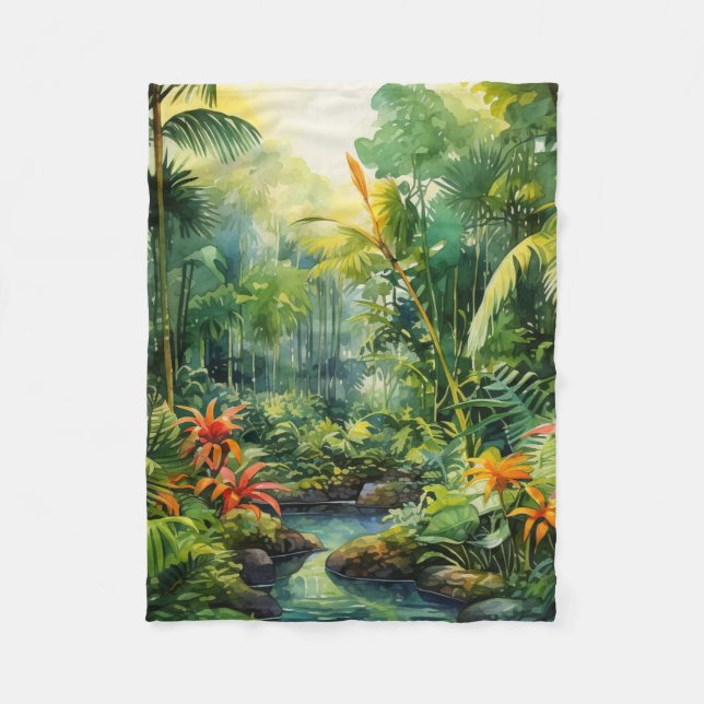 Tropischer Wald Fleecedecke (Vorderseite)