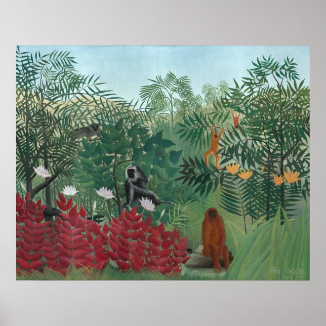 Tropischer Wald - Henri Rousseau Kunstschätze Poster (Vorne)