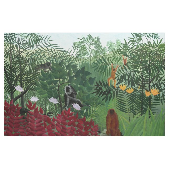 Tropischer Wald mit Affen Rousseau Kunst und Kultu Stoff (Yard (91,4 cm))