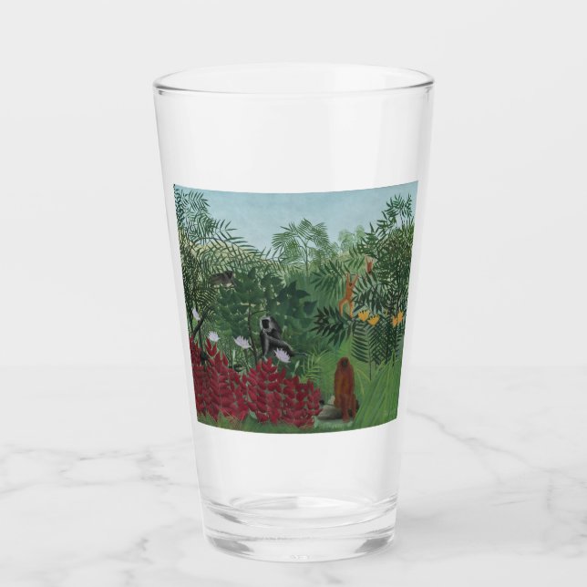 Tropischer Wald mit Affen und Schlange (Rousseau) Glas (Vorderseite)