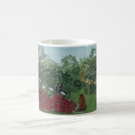 Tropischer Wald mit Affen und Schlange (Rousseau) Kaffeetasse