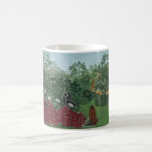 Tropischer Wald mit Affen und Schlange (Rousseau) Kaffeetasse