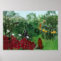 Tropischer Wald mit Affen von Henri Rousseau.