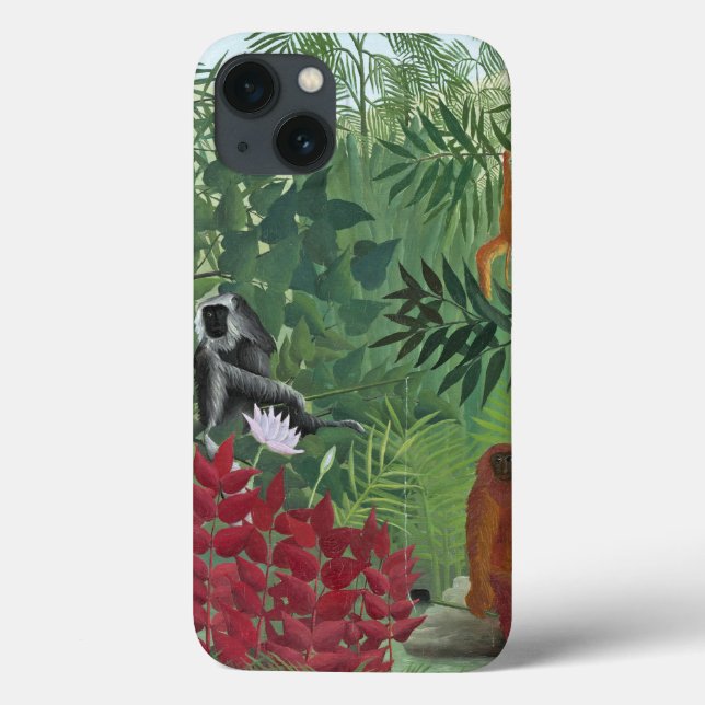 Tropischer Wald mit Monkeys, 1910 (Öl auf Case-Mate iPhone Hülle (Rückseite)