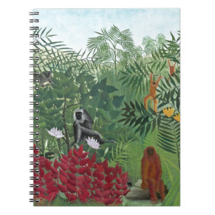 Tropischer Wald mit Monkeys, 1910 (Öl auf Notizblock