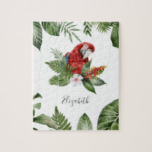Tropischer Wald-Skarlakarara-Macaw-Personalisierte Puzzle