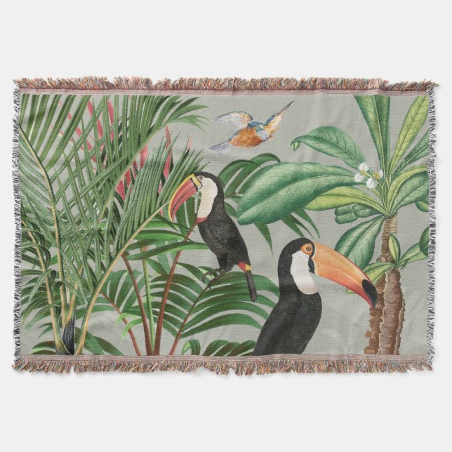Tropischer Wald & Toucan Birds Decke (Vorderseite)