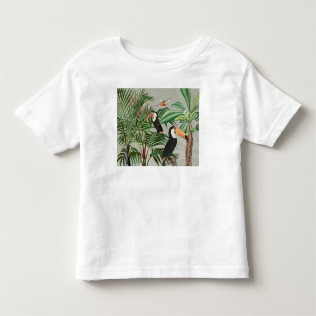 Tropischer Wald & Toucan Birds Kleinkind T-shirt (Vorderseite)