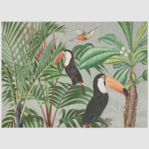 Tropischer Wald & Toucan Birds Seidenpapier