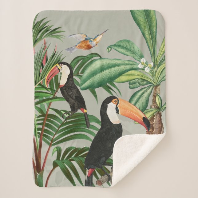 Tropischer Wald & Toucan Birds Sherpadecke (Vorderseite)