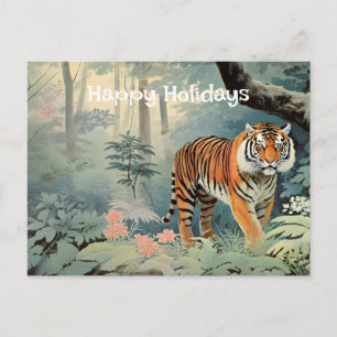 Tropischer Wald-Wildlife-Tiger Vintage Postkarte