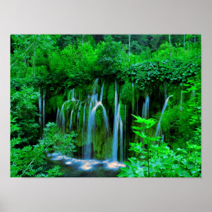 Tropischer Wasserfall im Regenwald Poster