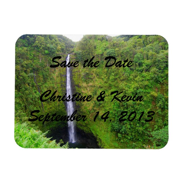 Tropischer Wasserfall Save the Date Magnet (Horizontal)