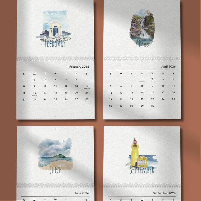 Tropischer Wasserfarbenkalender 2026 Kalender (Von Creator hochgeladen)