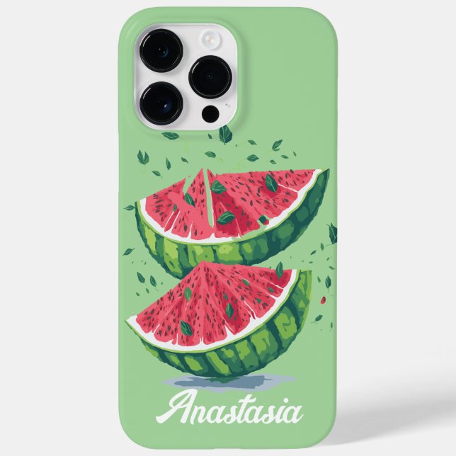 Tropischer Wassermelone Gewürzter Wein Grün und Ro Case-Mate iPhone Hülle (Rückseite)