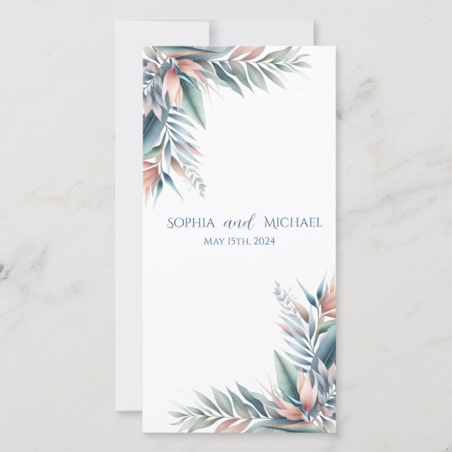 Tropischer Watercolor-Traum - Hochzeitsprogramm - (Vorderseite)