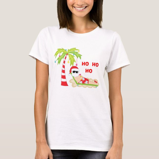 Tropischer Weihnachtsbaum Flamingo T - Shirt (Vorderseite)