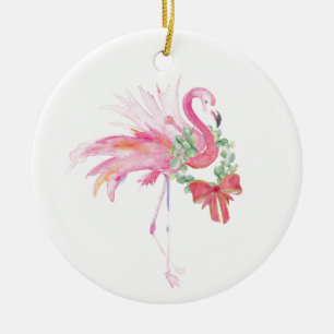 Tropischer Weihnachtsbaum Ornament Rosa Flamingo