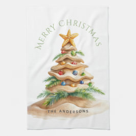 Tropischer Weihnachtsbaum Personalisiert Geschirrtuch