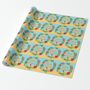 Tropischer Weihnachtskranz Geschenkpapier
