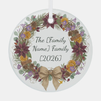 Tropischer Weihnachtskranz Glas-Kreis-Ornament Ornament Aus Glas