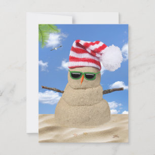Tropischer Weihnachtsmann Snowman Postkarte