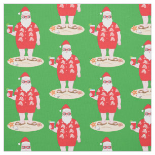 Tropischer Weihnachtsmann Stoff